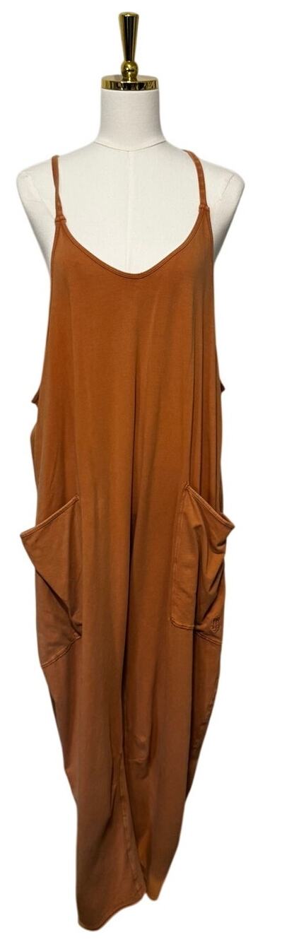 FP Movement by Free People "Hot Shot" Jumpsuit, Toasted Coconut, Size L